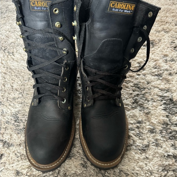 Men's Black Carolina steel toe boots size 10 - Picture 2 of 5